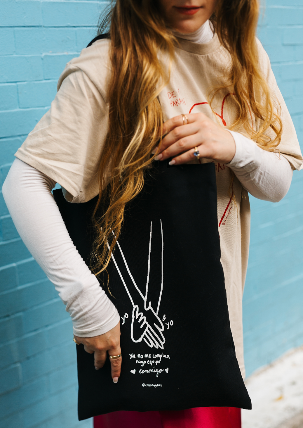 hago equipo conmigo | tote bag | negra