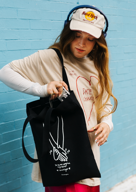 hago equipo conmigo | tote bag | negra