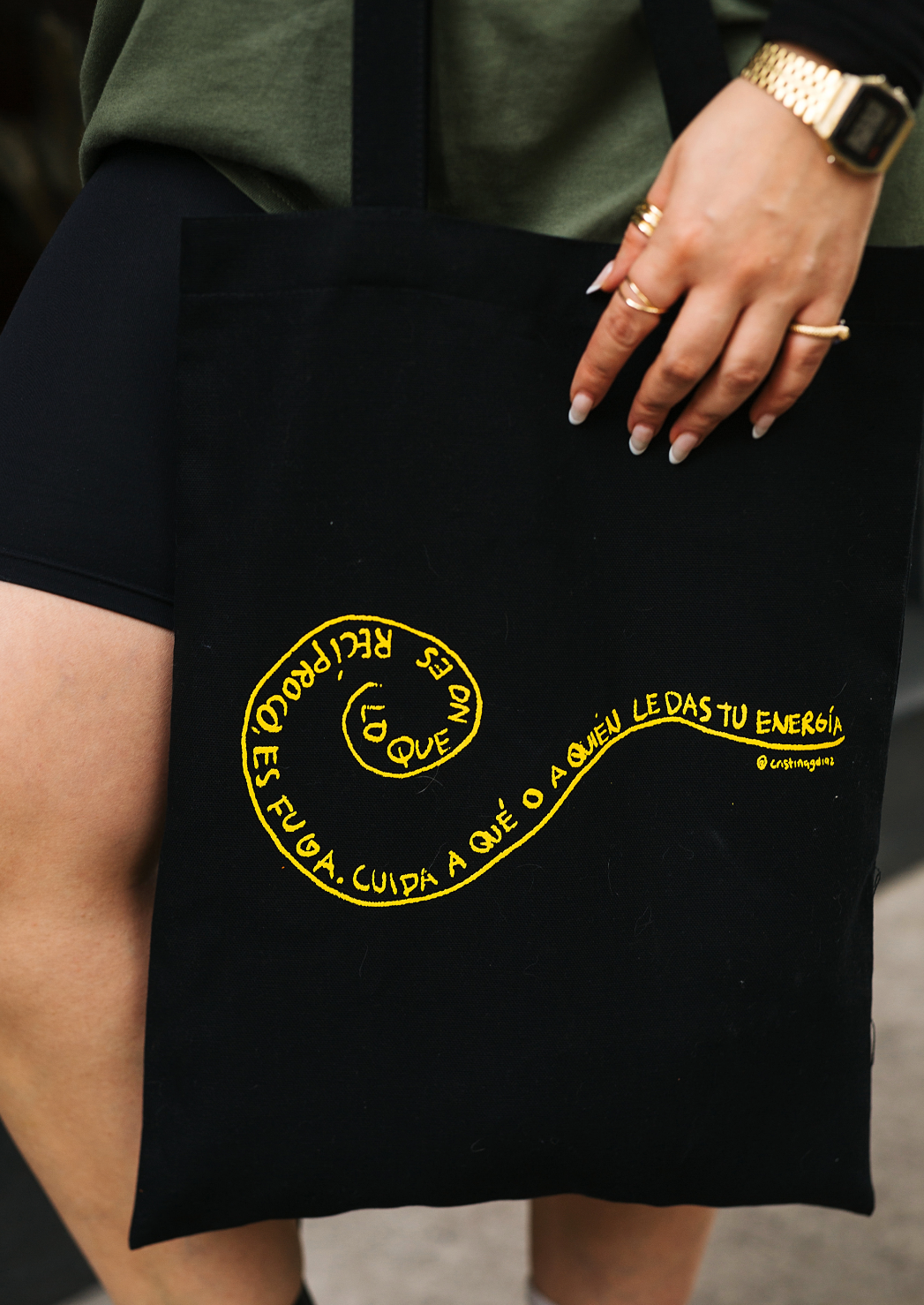 cuida tu energia | tote bag | negra